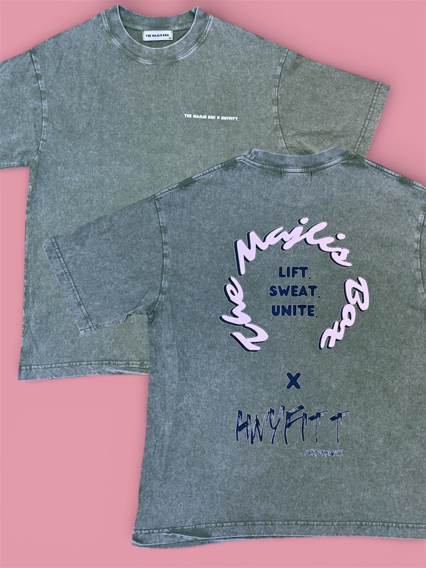 The Majlis Box x HNYFITT. Stranger Green Washed Tee