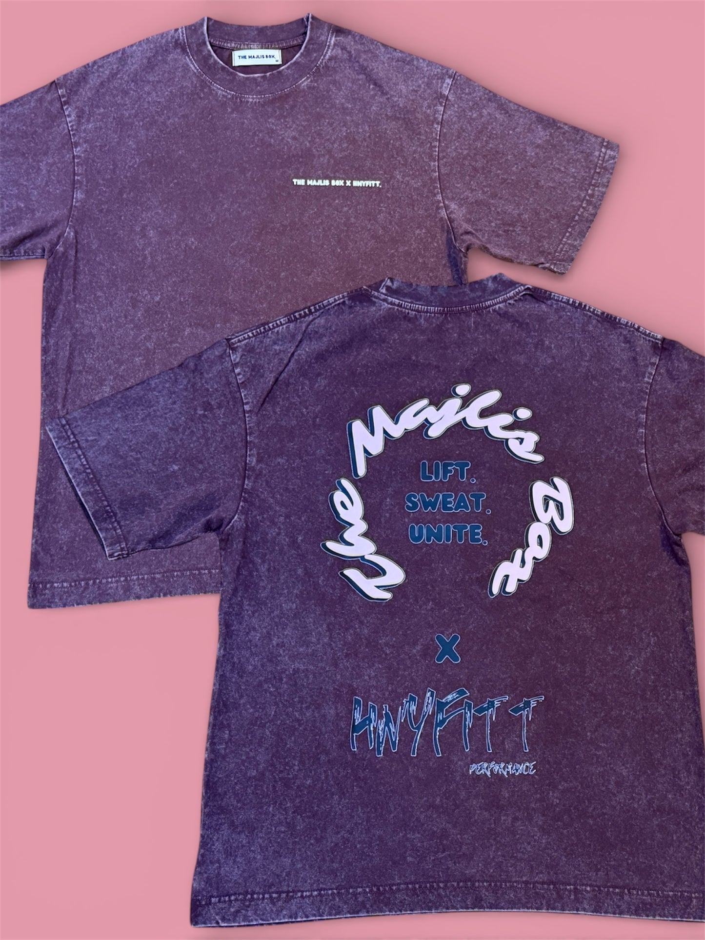 The Majlis Box x HNYFITT. Maroon Red Washed Tee