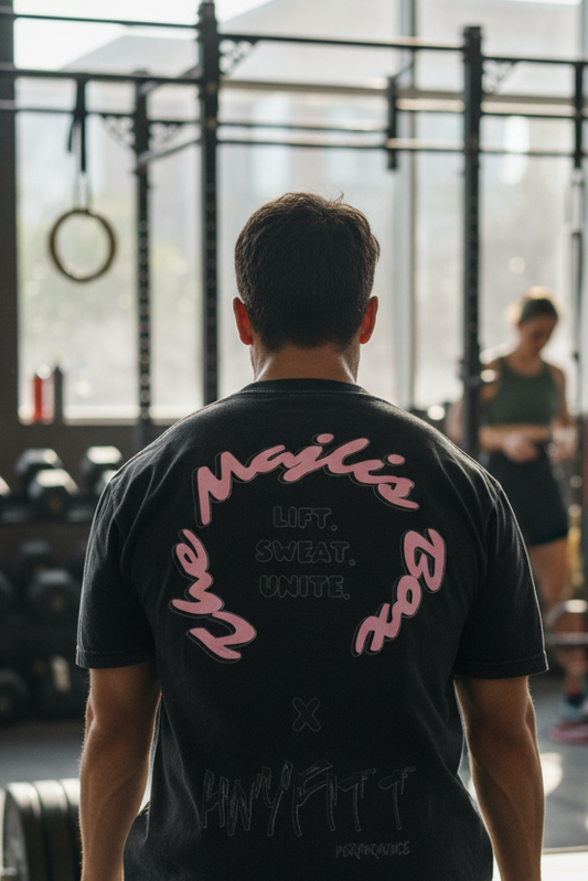The Majlis Box x HNYFITT. Atomic Black Washed Tee